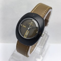 Omax 3 Star 25 Jewels Automatic 35202k Day/Date Black Vintage Men’s Watch