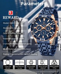 REWARD Men’s Multifunction Chronograph Calendar Luminous Waterproof Quartz Watch