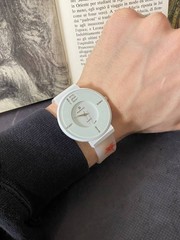 RQMAND Futuristic Y2K Watch White Layered Dial Rhinestone Retro Rare Cyber Style
