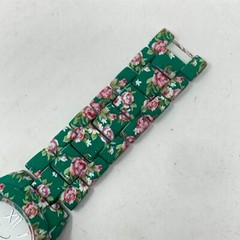 Kim Rogers Women’s Watch 39mm Green Pink Floral Spring Round New Battery 7″