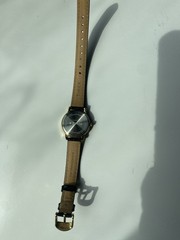 Timex Women’s Gold Tone Watch Leather Strap With Box/ Working /New Battery