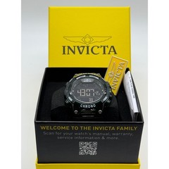 Invicta Racing 49042 Digital Chronograph Black Green Resin Watch 100M New in Box