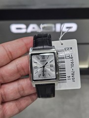 Casio MTP-B190L-7BV Tank Watch White Dial Leather Strap NEW 2026 Roman 50M