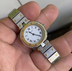 Cartier Santos Vendome Ronde Gold & Steel Quartz Ladies Watch working condition