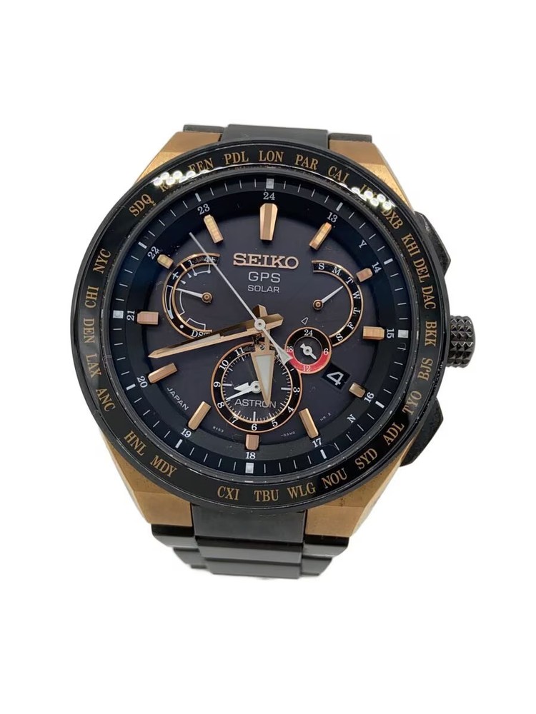 SEIKO Solar Watch Analog Titanium GRY BLK Titanium 8X53 0AV0 2