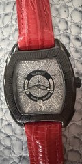 King Master Rounded Burgundy Reptile Diamond Watch