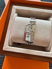 Hermes Kelly XS SS Watch White with Necklace & Bracelet Used Excellent