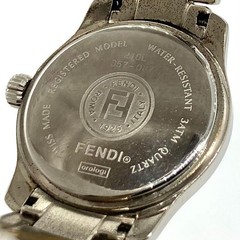 Fendi 210L Orologi Quartz Black Silver Date Watch Japan 075877