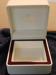 Cyma le Locle Men’s Sapphire Crystal Watch. Stainless Steel And 18k Gold Bezel