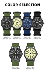 Durable Field Watch Easy Read Dial 24H Display Nylon Strap Quartz Movement