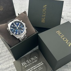 Bulova Marine Star 96B256 Blue Dial Chronograph Men’s Quartz Watch | 43mm