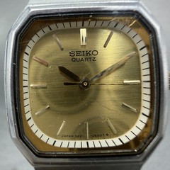 Seiko Watch Women 23mm Champagne Dial Silver Tone Octagon 3421-527A New Battery