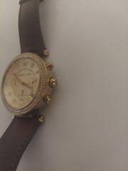 Michael Kors Parker MK2249 Women’s Brown Leather Strap Analog Watch *New Battery