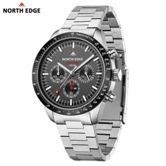 NORTH EDGE Longwings Men Quartz Watch Solar Powered Stopwatch Luminous Aviation