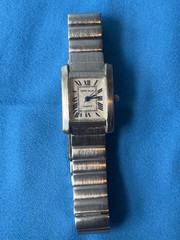 Vintage Perry Ellis Rectangular Silver Tank Watch (PC21S Movement)