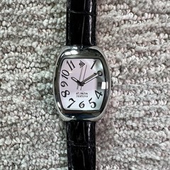 Silpada Designs Barrel Tonneau White Dial Caseback Italian Design Black Strap