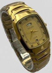 Luxurious Gold-Tone Rado Jubile Date-Day Display Quartz Working Men’s Wristwatch
