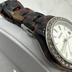 Fossil ES2680 Women’s Plastic Analog White Dial Quartz Genuine – NEW BATTERY