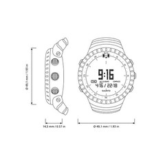 Suunto SS014279010 Core Digital Watch, Black Elastomer Band 045235900657
