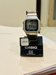 Casio B650WD-1A Vintage Stainless Steel Digital Watch LED Alarm Used / Patina