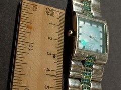 PH By Paris Hilton Bracelet Watch Iridescent Blue Green Oyster Dial New Battery