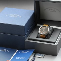 MINT MüHle-GlashüTte Panova Blau M1-40-70 Brown Auto 40mm Men’s Watch Full Set