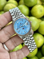 Ricoh President Automatic 21 Jewels Beauty Ice 🧊 Blue Dial Day/Date Wristwatch