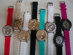 Women’s Black, White, Mint, Red, Beige, Pink Silicon Casual Fun Fashion Watch