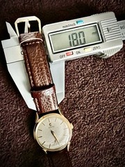 Collectible 1940s 14K Gold Omega Deville Trésor With Buffalo Calf Leather Strap