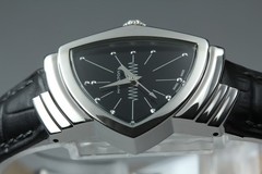 [Exc+5] New Batt HAMILTON Ventura H242112 Quartz Black Women’s Watch 24mm JAPAN