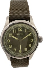 Vintage Eterna Military 17 Jewel Men Bumper Automatic Wristwatch 833 Swiss Steel