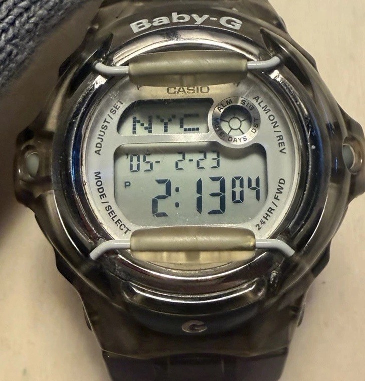 Casio Baby-G Digital Quartz Sports Watch Smoke Grey Resin BG-169 Module 3189