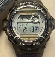 Casio Baby-G Digital Quartz Sports Watch Smoke Grey Resin BG-169 Module 3189
