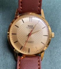 HMT Sona Watch India Handwinding Gold Plated Mens Vintage 17 Jewels