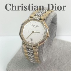 Christian Dior Octagon Gold Quartz Wristwatch Women Japan Vintage 073436