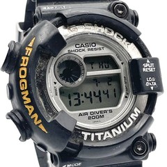 CASIO G-SHOCK DW-8201WC-7T FROGMAN Black Silver Titanium Watch Used Japan