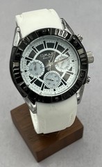 Omax PA19 Men’s White Silicone Strap 30M WR 3-Hand Analog Watch