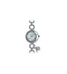 Montres Carlo Womens Fashion Quartz White Dial Charm Bracelet Watch-a33269wht