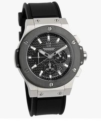 [101] No.8 Wristwatch 100m Water Resistant Chronograph Black x Silver Carbon