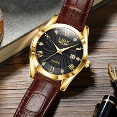 LIGE Men Watch Quartz Date Luminous 3ATM Waterproof Classic Man Daily Wristwatch