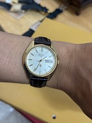 Vintage Seiko Quartz QR 3863-7001 Day Date Silver Dial 39mm Japan Men’s Watch