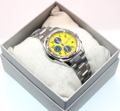 SEIKO SND409 Chronograph Overseas Model Yellow Navy Watch Authentic Japan Gift