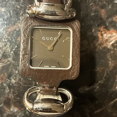GUCCI 130.5 Used Horsebit 1921 Collection Quartz Watch Brown Silver Leather 25mm