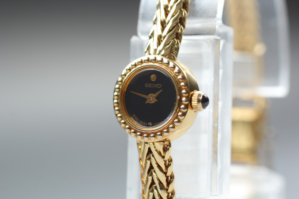 Vintage 1993 [Near MINT] Seiko Exceline 1E20-0010 Gold Women’s Qz Watch JAPAN