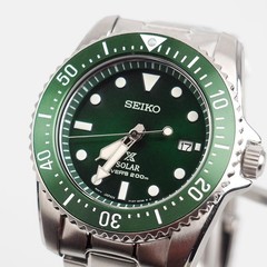 Seiko Men’s Watch SNE583 Prospex Solar Green Dial Silver Stainless Steel 38.5mm