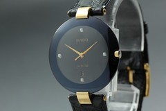 Near Mint Rado Jubile 129.3575.4N 33mm Diamond Black Dial Qz Men’s Watch Japan