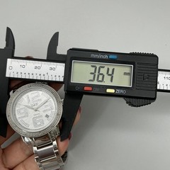 Burgi Womens Watch 36mm White Dial Diamond Stainless Steel New Battery 7.75″