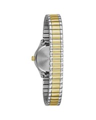 Caravelle by Bulova Two Tone Gold Silver 45L177 Flex Stretch Band Watch