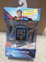 DC Comics Superman Boys Kids Flashing LCD Watch Blue Printed Strap SUP4488TG