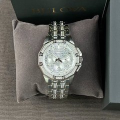 Bulova Octava 96C134 Men’s Quartz Watch Silver Stainless Steel New With Box